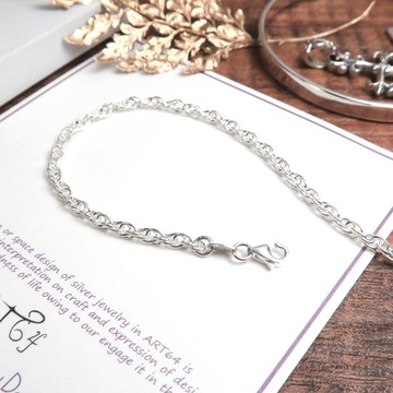 ART64 純銀 雙扣圓圈鍊(3.0mm寬鍊) 28吋 925純銀鍊 男生項鍊