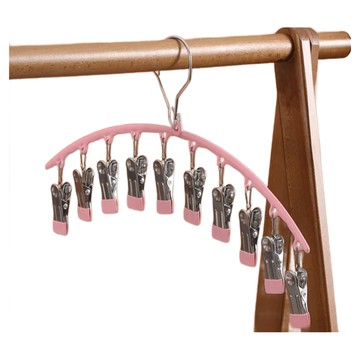 德利生活 強力夾勁不鏽鋼晾曬夾10夾  粉色  1組