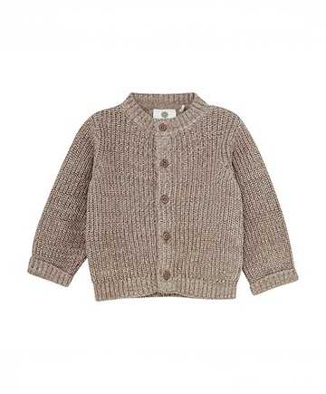 素面褐色長袖針織外套92cm