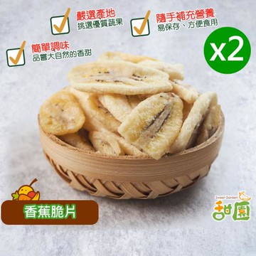甜園 香蕉脆片 110gx2包 蔬菜脆片 水果脆片 水果條 乾燥水果  脫水水果 素食 蔬果脆片