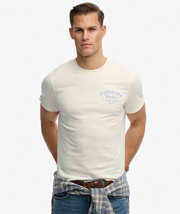 Superdry Men's Lo-fi Dockside T-shirt White Size: M