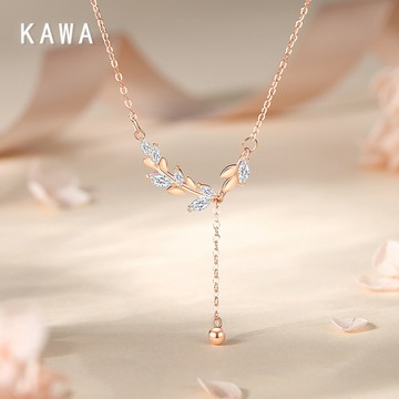 【KAWA】   穗穗平安 S999 純銀項鍊 鎖骨項鍊 銀鏈 銀飾項鍊 閨蜜生日禮物 女友禮物 37Q