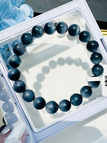 精品稀缺礦濃色滿礦漸層藍髮晶9.4-9.8mm25.13g身心平衡擺脫負面
