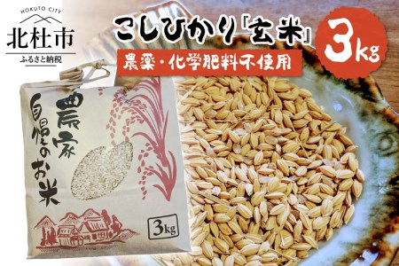 白州米 コシヒカリ『玄米』3kg