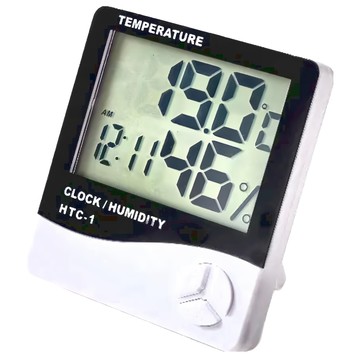 Neon 台灣霓虹 大螢幕室內溫度濕度計帶電子鬧鐘 HTC-1  1個