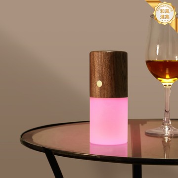 【七彩感應】小夜燈 LED夜燈 人體感應燈 過道燈 樓道燈 臥室燈 充電式 木質底座 七彩漸變 智能光控 起夜餵奶神器