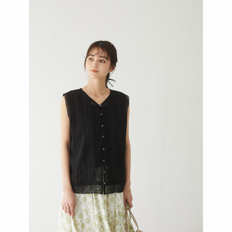 3wayピンタックノースリーブレースブラウス 通販 Lineポイント最大1 0 Get Lineショッピング