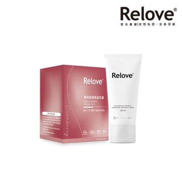 Relove 私密內外防護組(益妍莓后*1盒+金盞花私密潔淨凝露-120ml)