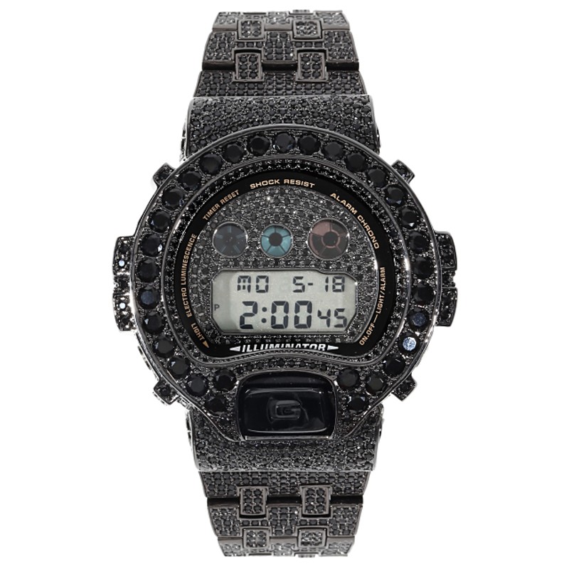 G-SHOCK フルカスタム オールブラック Gショック DW6900 大粒CZダイヤベゼル（キュービックジルコニア）ブラックゴールド |  LINEブランドカタログ