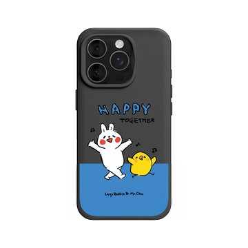 iPhone 16 Pro SolidX 黑 - 懶散兔與啾先生 Lazy Rabbit and Mr.Chu - 左手的快樂