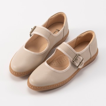 【大尺碼女鞋】森林系真皮瑪莉珍(日系溫柔/最大27.5)-燕麥米杏