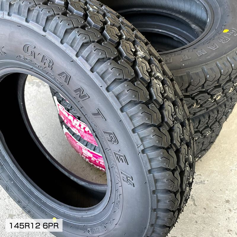 ダンロップ グラントレック TG4 145R12 6PR エンケイ サム タフ 12×4.0 ブラック 12インチ ハイゼット タイヤホイールセット  4本セット DUNLOP 軽トラ 軽バン | LINEブランドカタログ