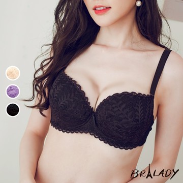 波蕾妮｜大尺碼內衣 34-42薄杯蕾絲內衣 CD罩杯【M366】大罩杯 薄軟 軟杯 可拆肩帶 成套