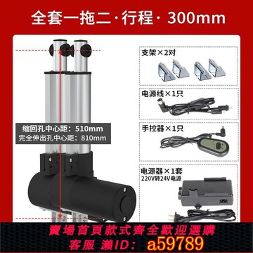 【台灣公司 可打統編】全套一拖一拖二電動推桿電機220V24V12V微型小型電缸伸縮桿手控款