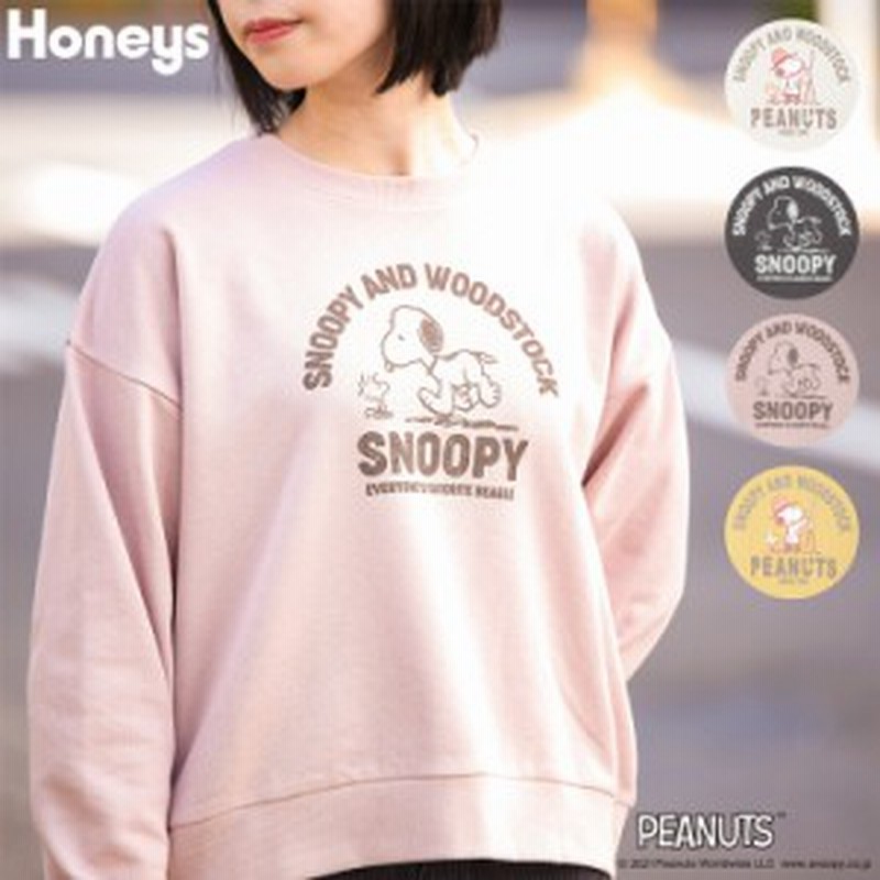 トップス 長袖 トレーナー スウェット 裏毛 イラストプリント ロゴ レディース 冬新作 Honeys ハニーズ スヌーピー トレーナー 通販 Lineポイント最大4 0 Get Lineショッピング
