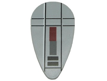 盾牌 Ovoid with SW Red, Gray, and Black Lines Pattern 淺灰色