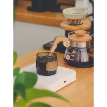 竹木杯套透明黑色手沖咖啡杯 150ml小號日式手工品鑒杯 小容量