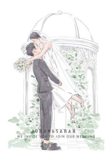 似顏繪婚卡設計訂製 下單前請先聯繫設計師