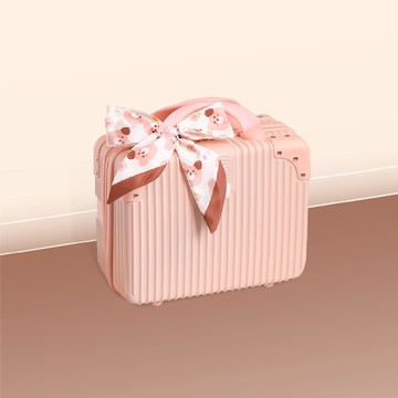 粉紅迷你手提行李箱（含絲巾）