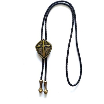 盾牌十字形鍍金銀色鈦鋼扣情侶流行首飾品領帶男女休閑可調襯衣鏈