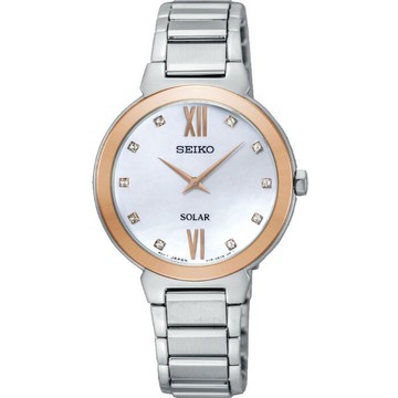 seiko SK037 精工錶 CS-B V115-0CT0KS(SUP382P1) 太陽能晶鑽女錶 / 珍珠母貝面 30mm｜樂天全館特惠中★指定刷卡回饋10%