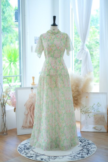 長洋裝、復古風、印花洋裝、派對洋裝、伴娘洋裝