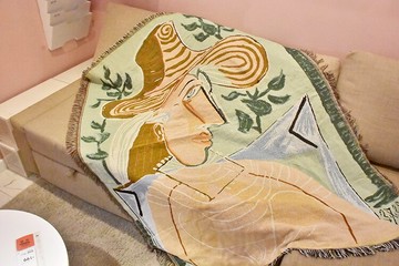 原創少女畫馬蒂斯白領女士掛毯裝飾毯休閑毯蓋毯毛毯沙發毯