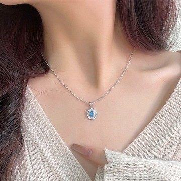 飾品 項鍊 女生項鍊 純銀項鍊 s925純銀 寶石項鍊 鎖骨鏈 氣質項鍊 百搭 穿搭配件 466
