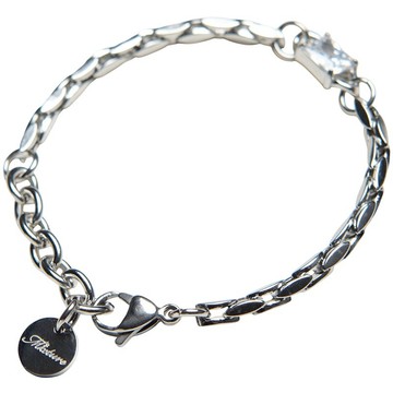 MIXTURE MB030 玻璃鋯石 純鋼拼接手鏈