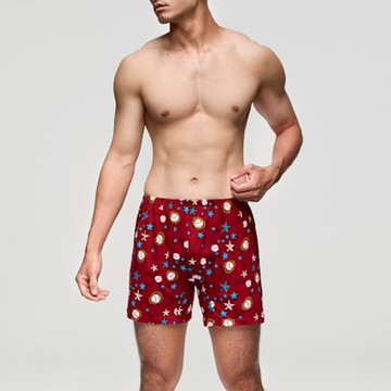 DADADO-野球聯盟 M-3L印花四角男內褲(深紅) 天然絲光棉-吸濕排汗-GHQ511DR