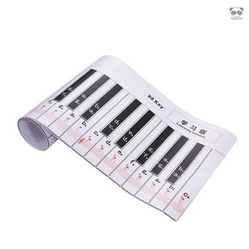X-04 學習版88鍵鋼琴指法練習紙 仿真鋼琴鍵盤 有音符對照表+五線譜
