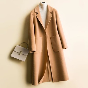 2025秋冬新款高端雙面羊絨大衣女中長款氣質修身西裝領純羊毛外套