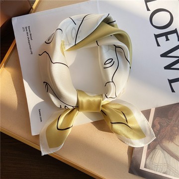 春秋絲巾真絲桑蠶絲小時尚女秋款洋氣方巾送禮百搭長條發帶圍巾薄