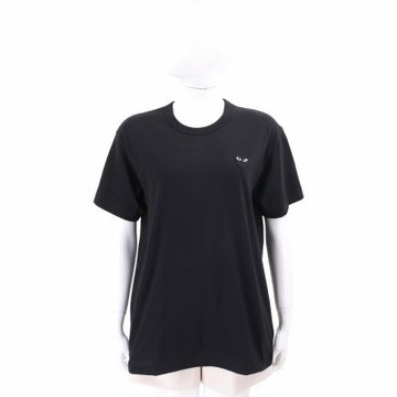 川久保玲 COMME des GARCONS PLAY 黑愛心刺繡補丁黑色短袖純棉T恤 TEE