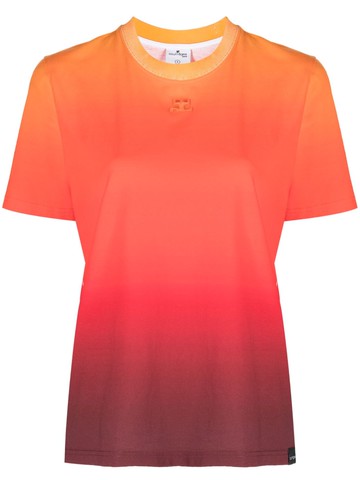 Courrèges - gradient-effect cotton T-shirt - women - Cotton - S - Orange