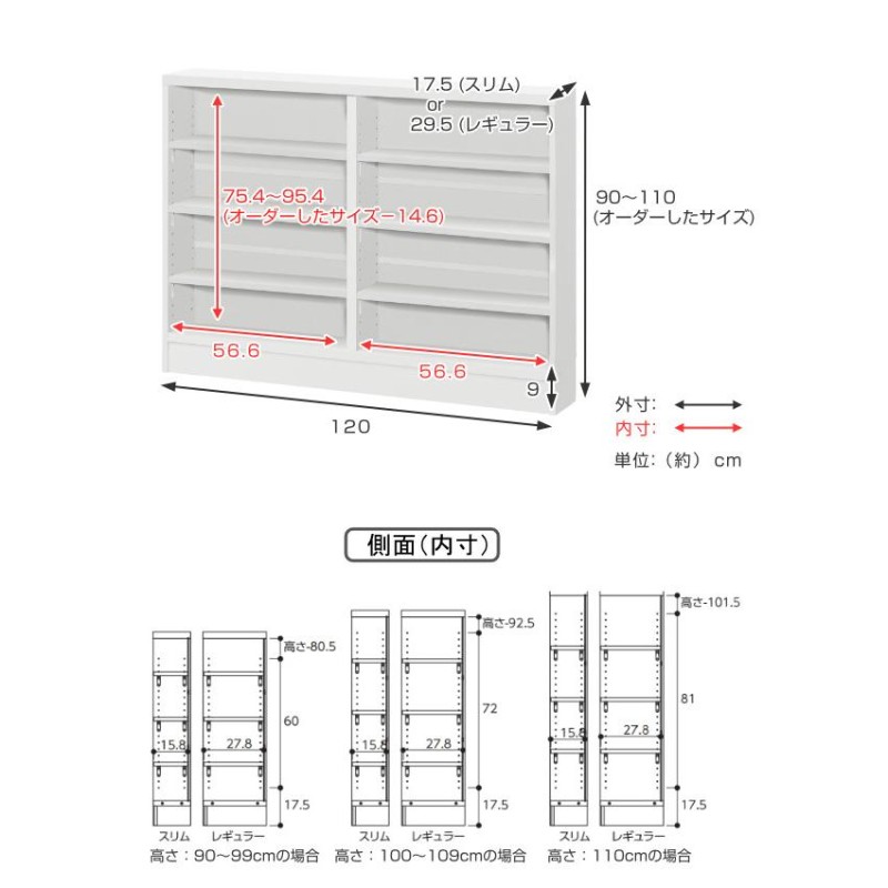 サイズオーダー家具 窓下収納 幅120cm 高さ90−110cm （ オーダー