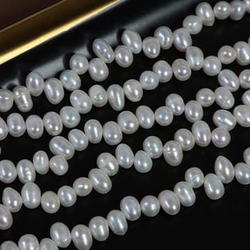 Zz-4-5mm三七米珠不規則天然淡水珍珠半成品散珠diy鎖骨鏈飾品材料