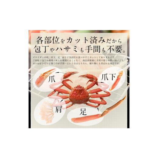 ふるさと納税 福井県 敦賀市 [12月発送]カット済ズワイ蟹ハーフポーション 1.2kg（600g × 2箱） [053-b012]