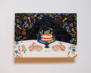 明信片 兔子的生日蛋糕 生日快樂