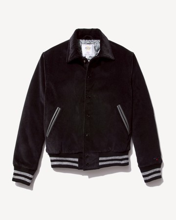 Noah Corduroy Varsity Jacket Black / S