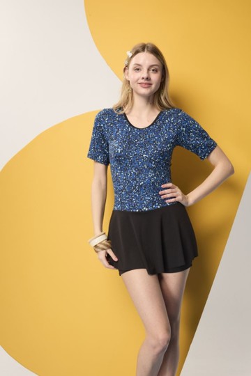 台灣製造現貨女印花短袖連身裙泳裝附帽【36-66-H75107-25】ibella艾貝拉