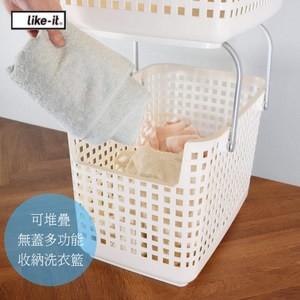 【日本Like it】可堆疊無蓋多功能收納洗衣籃(單入)