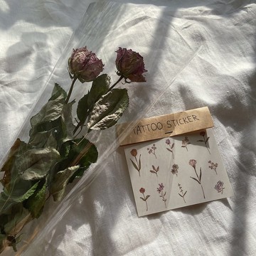 野花5紋身貼 古粉紅