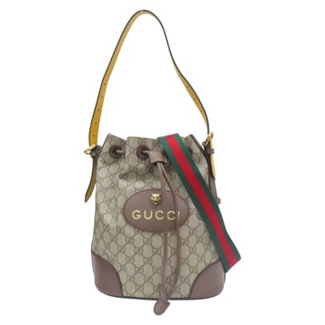 GUCCI 古馳 棕色 帆布 GG Supreme 水桶包 兩用包 473875 【二手名牌BRAND OFF】