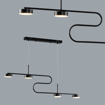 LED 線條感黑色鋁製吊燈 40-71241