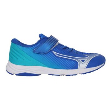MIZUNO SPEED STUDS 4 BELT男女大童慢跑鞋- 魔鬼氈 K1GC242310 藍綠白