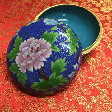 包郵北京實地景泰藍磨光琺瑯首飾盒粉盒香盒印泥盒口脂胭脂盒