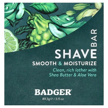 Badger, 剃須皂，帶領員級，牛油果和蘆薈，3.15 盎司（89.3 克）