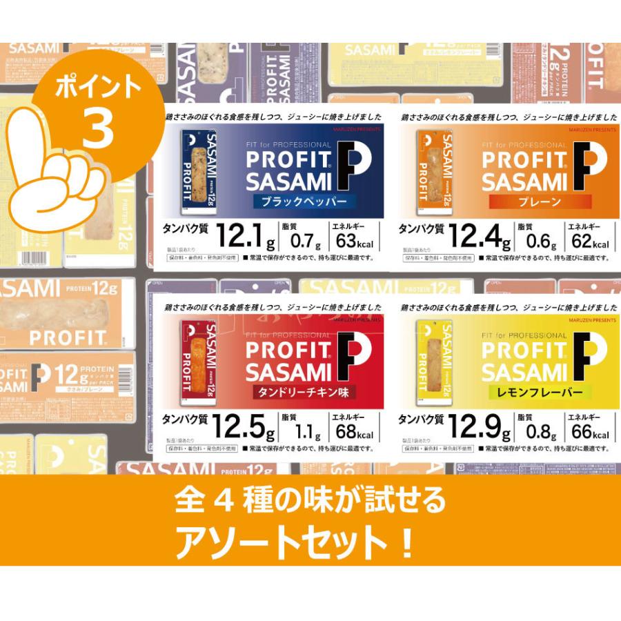 丸善 プロフィット ささみ  4種類×2 計8個 1本あたり50g PROFIT SASAMI P12 味付け ささみ クリックポスト（代引き不可） ササミ プロテイン