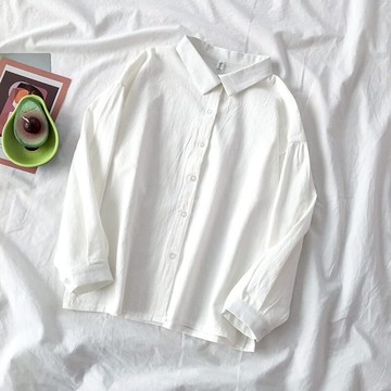 港風chic白襯衫女復古港味外穿百搭日系學院風襯衣設計感小眾上衣